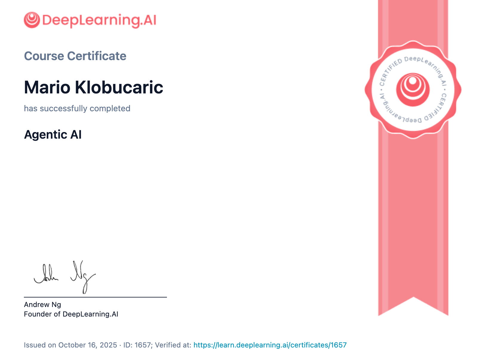 Agentic AI Certificate